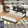 MODFU Čalouněná postel 160x200 cm s LED osvětlením a USB Náhled obrázku produktu 3