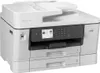 A white Brother MFC-J3940DW A3 Wi-Fi Duplex ADF 4-in-1 printer with a color screen is shown from a front-side angle against a white background. Podgląd zdjęcia produktu