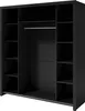 An empty black wardrobe with shelves and a hanging rail. Produktbild-Vorschau