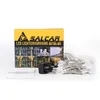 The image shows the packaging of a Salcar LED light curtain, along with the product itself and its power adapter. Podgląd zdjęcia produktu