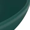 vidaXL Luxus-Waschbecken Rund Matt Dunkelgrün 32,5x14 cm Produktbild-Vorschau 6