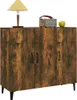 A wooden sideboard with a lamp, radio, and apple on top, set against a white background. Anteprima dell’immagine prodotto