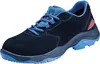 A single navy blue work shoe with blue laces and orange accents is shown against a white background. Produktbild-Vorschau
