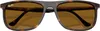 A front-facing studio shot of a pair of tortoiseshell sunglasses with brown lenses. Produktbild-Vorschau