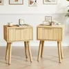 FCH Table de chevet, lot de 2, avec tiroir, tannée, table Voir les images du produit 1