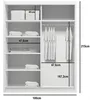 Kleiderschrank mit Spiegel 100/215 BENEDICTO – weiß Produktbild-Vorschau 2