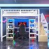 Hochbett mit RGB LED-Streifen, Schreibtisch, Lattenrost, Produktbild-Vorschau 2
