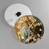 Wanduhr - Rund - Glasuhr - Herbst berg wald natur - 40x40cm Produktbild-Vorschau 2