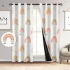 A room with curtains featuring a rainbow pattern. Podgląd zdjęcia produktu