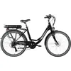 A black electric bicycle is shown against a white background. Produktbild-Vorschau