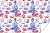 MuchoWow® Poster Buddha - Muster - Weiß 60x40 cm - Produktbild-Vorschau 1