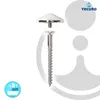 A chrome-plated screw with a decorative cap, presented against a white and light gray background. Produktbild-Vorschau