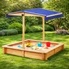 Pískoviště s nastavitelnou střechou 98 x 98 x 17 cm, Náhled obrázku produktu 6