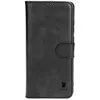 A black flip case for a smartphone, shown closed and lying flat against a white background. Produktbild-Vorschau