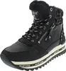 A single black boot with a platform sole and fur lining is shown against a white background. Anteprima dell’immagine prodotto