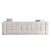A front view of a beige bouclé sofa against a white background. Voir les images du produit