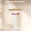 2 tabourets de bar | Couleur : bois et blanc | Dimensions : Voir les images du produit 5