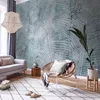 Vlies Fototapete - Banana leaves - plant motif blue lineart Produktbild-Vorschau 1