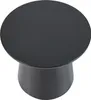 A top-down view of a round, black coffee table with a pedestal base. Náhľad obrázku produktu