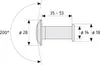 A technical diagram showing the dimensions and specifications of a door viewer. Produktbild-Vorschau