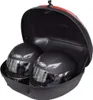 A black motorcycle top case with a red accent, open to reveal two black helmets inside. Náhľad obrázku produktu
