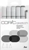 Copic Sketch Sketching Grays, 6 kusov, Šedá, Svetlo šedá, Náhľad obrázku produktu 1