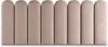 A row of beige upholstered wall panels with rounded tops against a white background. Anteprima dell’immagine prodotto