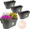 4x Geländerkasten Balkon mit Wasserspeicher Blumentopf Zaun Produktbild-Vorschau 1
