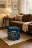 Bertoni Pouf en velours Midnight print- pouf rond Ø40 cm, Voir les images du produit 2