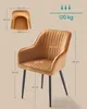 A size chart for a chair, showing dimensions and weight capacity. Produktbild-Vorschau