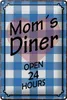 Blechschild Spruch 20x30cm Mom´s Diner open 24 hours Herz Produktbild-Vorschau 2