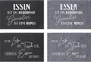 4er Set Tischset aus Filz mit Spruch, ca. 45x30cm in grau Produktbild-Vorschau 1