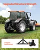 A tractor is shown in a field, with a close-up of a trailer hitch attachment at the bottom of the image. Náhľad obrázku produktu