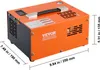 A product shot of a portable air compressor with dimensions indicated. Produktbild-Vorschau