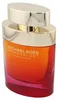 Michael Kors Wonderlust Sensual Essence im Glasflakon mit Farbverlauf von Apricot zu Pink und großer goldfarbener Kappe mit spiegelnder Oberfläche. Anteprima dell’immagine prodotto