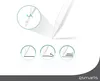 An illustration showing how to attach a stylus tip and demonstrating different line types. Produktbild-Vorschau