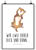 Mr. & Mrs. Panda Bild Hund Streicheln DIN A4 - Weiß - Produktbild-Vorschau 1