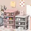 Stolní úložný box, víceúrovňový, průhledný plast, velká Náhled obrázku produktu 3