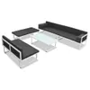 vidaXL 5-tlg. Garten-Lounge-Set Textilene Aluminium Schwarz Produktbild-Vorschau 4