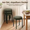 HOMCOM: Juego de 4 taburetes para comedor, apilables, con Vista previa de la imagen del producto 6