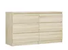 Commode 6 tiroirs, Couleur : Chêne Sonoma, 138 x 78 x 39 cm Voir les images du produit 1