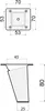 Technical drawings of a furniture leg with dimensions. Produktbild-Vorschau