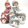 Winterkinder Mädchen und Jungen mit LED Schneemännern 16cm Produktbild-Vorschau 1