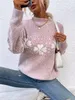 ASKSA Damen Weihnachten Pullover Strickpulli Hohem Kragen Produktbild-Vorschau 5
