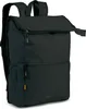 A black rucksack is shown against a white background.