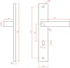 Innentürgriff auf einer 90 mm langen Platte mit Produktbild-Vorschau 4