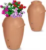 A terracotta rain barrel shaped like an amphora, with flowers planted in the top. Voir les images du produit