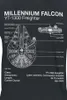 Star Wars - Millenium Falcon Sketch - Black T-Shirt - Größe Produktbild-Vorschau 3
