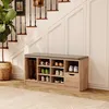 Scarpiera con panchina, stile industriale, finitura sonoma, Anteprima dell’immagine prodotto 4