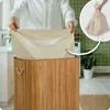 Bambusowy kosz na pranie bieliznę z pokrywą 100 l Massido Náhľad obrázku produktu 11